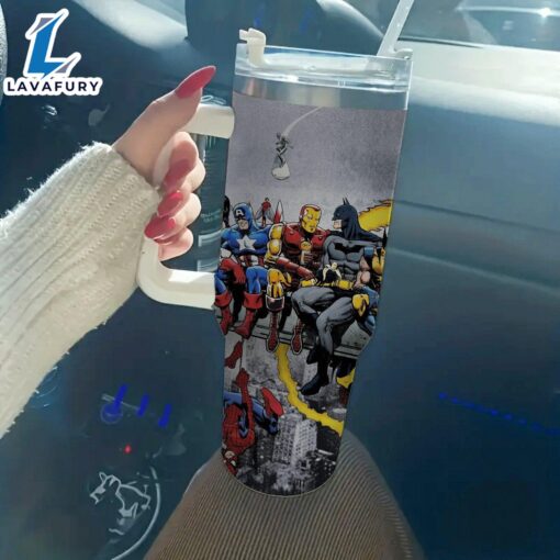 Three Superhero Printed Insulated Tumbler