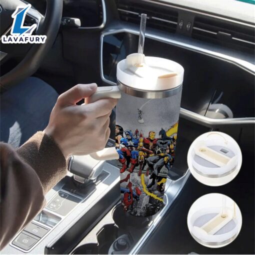 Three Superhero Printed Insulated Tumbler