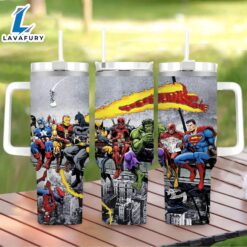 Three Superhero Printed Insulated Tumbler