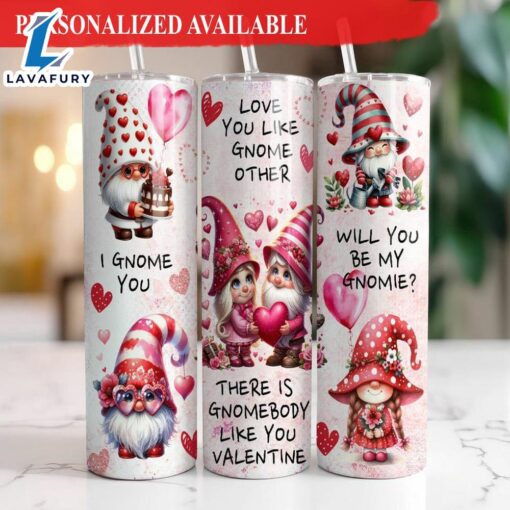 Valentine Gnomes 20 oz Skinny Tumbler