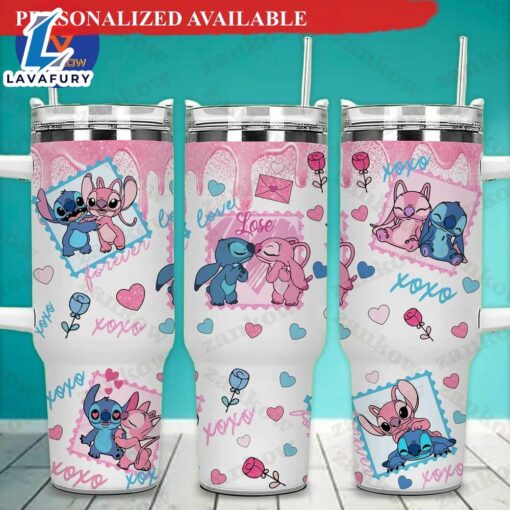 Valentine Stitch Movie 40 oz Tumbler  Valentine Bear – 40oz Tumbler with Handle