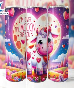 Valentines Day Cow 20 Oz Skinny Tumbler, Valentine Tumbler