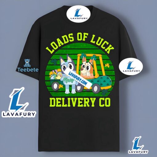 Bluey Bingo St Patrick Day And Loads Of Luck Delivery Shirt Adults 2025