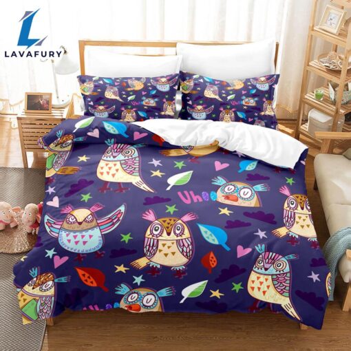 Cartoon Animals Owl Bedding Sets Quilt Cover 2