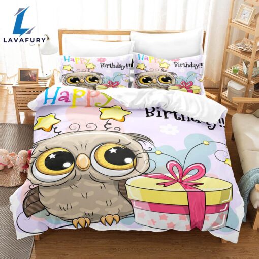 Cartoon Animals Owl Bedding Sets Quilt Cover 4