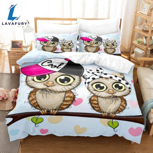 Cartoon Animals Owl Bedding Sets Quilt Cover 6