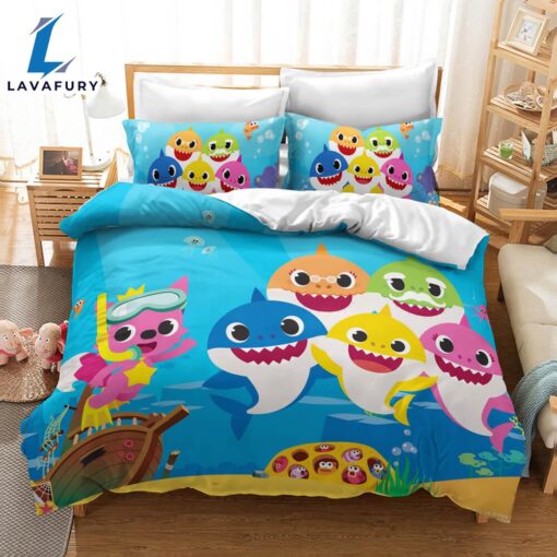 Cartoon Baby Shark Bedding Set Kids Quilt Cover 1