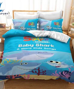 Cartoon Baby Shark Bedding Set Kids Quilt Cover 4