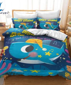 Cartoon Baby Shark Bedding Set Kids Quilt Cover 5