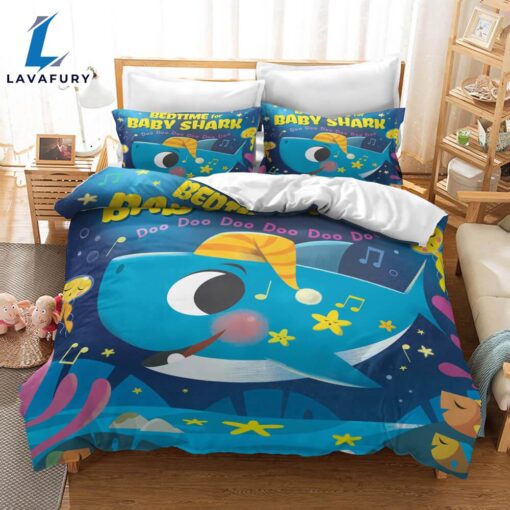 Cartoon Baby Shark Bedding Set Kids Quilt Cover 5