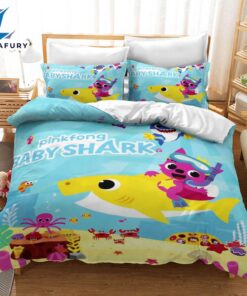 Cartoon Baby Shark Bedding Set Kids Quilt Cover 6