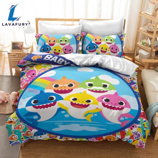 Cartoon Baby Shark Cosplay Bedding Set Quilt Cover 3