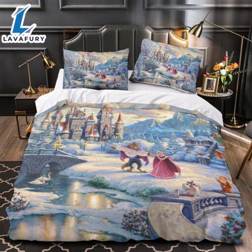 Cartoon Beauty and the Beast Bedding Set Quilt Duvet Cover 3