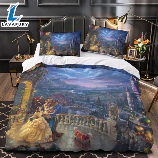 Cartoon Beauty and the Beast Bedding Set Quilt Duvet Cover 6