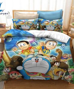 Cartoon Doraemon Cosplay Bedding Set Quilt Covers Room Decoration 1