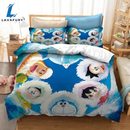 Cartoon Doraemon Cosplay Bedding Set Quilt Covers Room Decoration 2