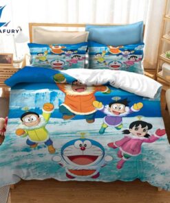 Cartoon Doraemon Cosplay Bedding Set Quilt Covers Room Decoration 3