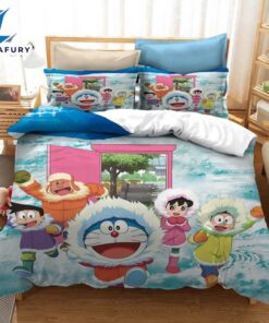 Cartoon Doraemon Cosplay Bedding Set Quilt Covers Room Decoration 4