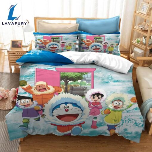 Cartoon Doraemon Cosplay Bedding Set Quilt Covers Room Decoration 4