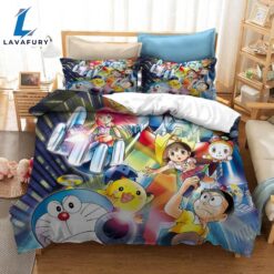 Cartoon Doraemon Cosplay Bedding Set…