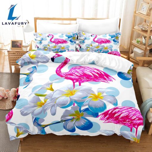 Cartoon Flamingo Bedding Set Quilt Covers 10