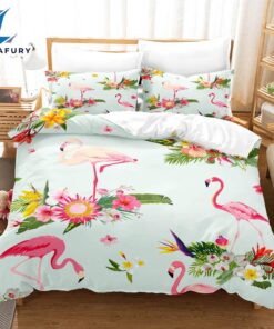 Cartoon Flamingo Bedding Set Quilt Covers 12