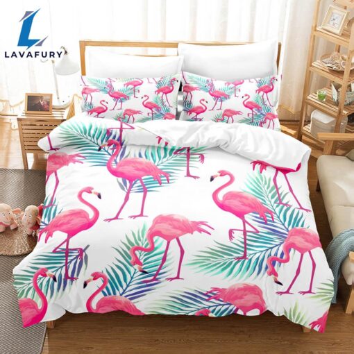 Cartoon Flamingo Bedding Set Quilt Covers 13