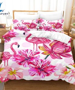 Cartoon Flamingo Bedding Set Quilt Covers 15