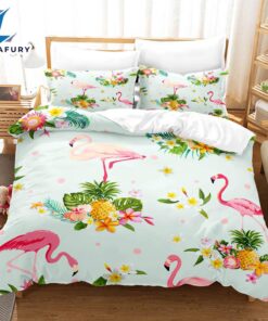 Cartoon Flamingo Bedding Set Quilt Covers 6