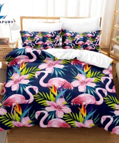 Cartoon Flamingo Bedding Set Quilt Covers 8