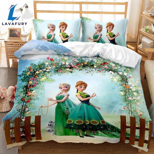 Cartoon Frozen Elsa Anna Bedding Set Quilt Cover 1