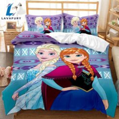 Cartoon Frozen Elsa Anna Bedding…