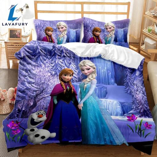 Cartoon Frozen Elsa Anna Bedding Set Quilt Cover 4