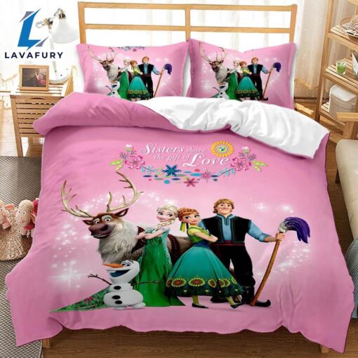 Cartoon Frozen Elsa Anna Bedding Set Quilt Cover 6