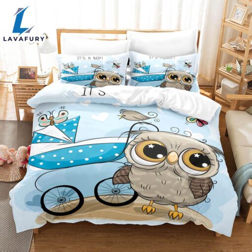 Cartoon Hand Painted Owl Bedding Sets Quilt Cover 11