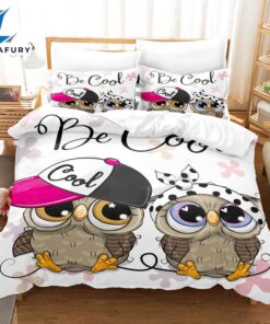 Cartoon Hand Painted Owl Bedding Sets Quilt Cover 1