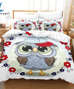 Cartoon Hand Painted Owl Bedding Sets Quilt Cover 2