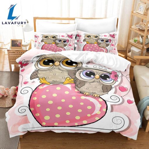 Cartoon Hand Painted Owl Bedding Sets Quilt Cover 4