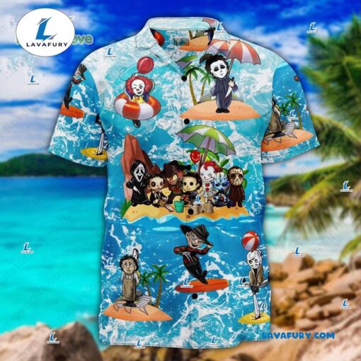 Cartoon Horror Movie Characters Summer Hawaiian Shirt