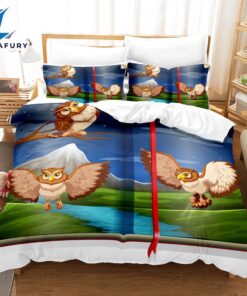 Cartoon Owl Bedding Sets Kids Birthday Quilt Cover 2