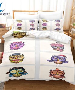 Cartoon Owl Bedding Sets Kids Birthday Quilt Cover 3