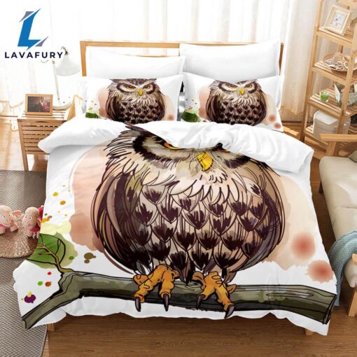 Cartoon Owl Bedding Sets Quilt Cover 1