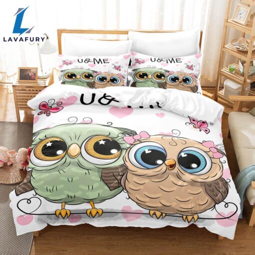 Cartoon Owl Bedding Sets Quilt Cover 2