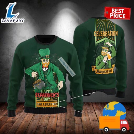 Celebration St Patrick Have A Lucky Day With Beer Green Best Ugly Sweaters 2025