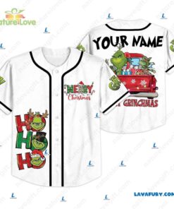 Christmas Vacation Car​ With The Grinch Custom Name Baseball Jersey