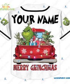 Christmas Vacation Car​ With The Grinch Custom Name Baseball Jersey