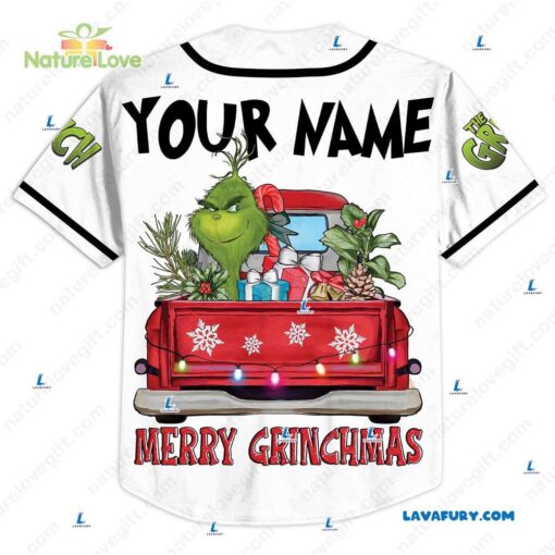 Christmas Vacation Car​ With The Grinch Custom Name Baseball Jersey