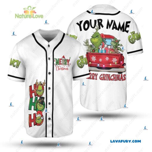 Christmas Vacation Car​ With The Grinch Custom Name Baseball Jersey