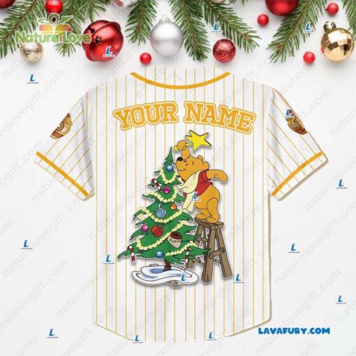 Christmas Winnie the Pooh Custom Baseball Jersey Disney Gifts