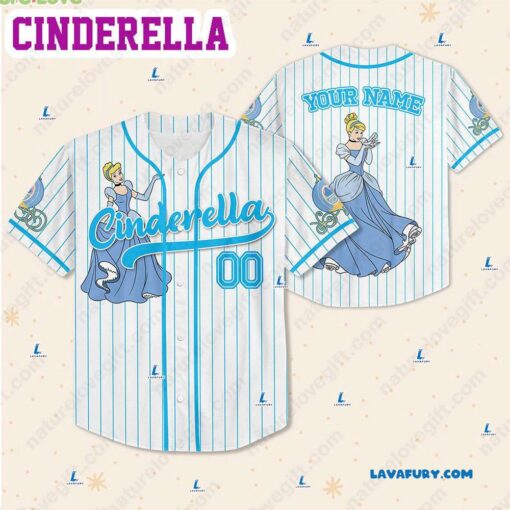 Cinderella Princess Custom Disney Baseball Jerseys With Name